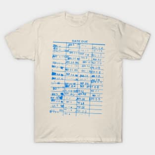 Vintage Library Book Cards Due Dates T-Shirt